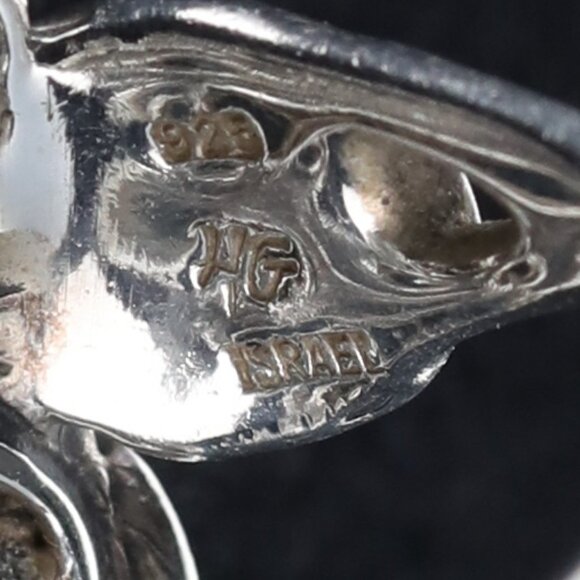 Designer Hagit Gorali ring size 7 1/2 925 Sterling Silver with blue topaz stones - Picture 11 of 12